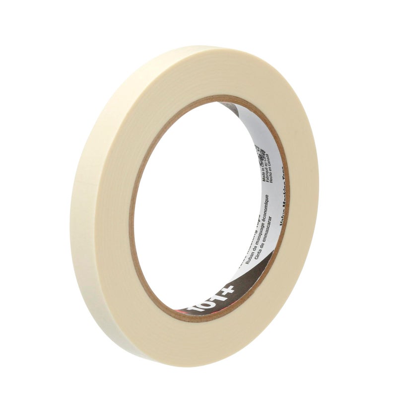 3M 101+ Value Masking Tape, 0.50 Inch x 60 Yards, Tan